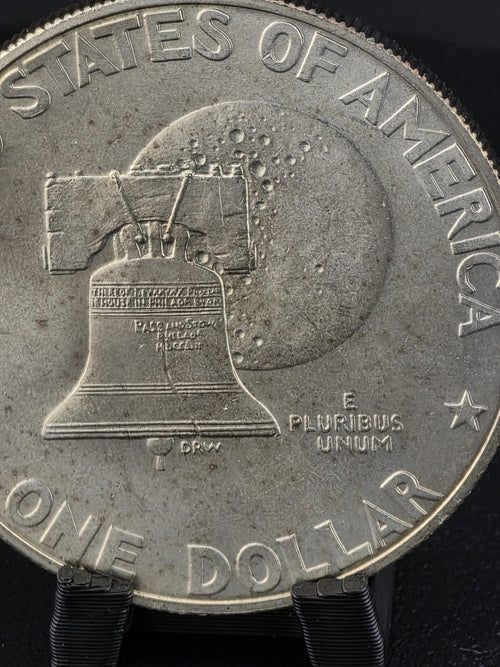 1776–1976 Eisenhower Bicentennial Silver Dollar Coin Ring — Custom Hand-Forged 40% Fine Silver Statement Band