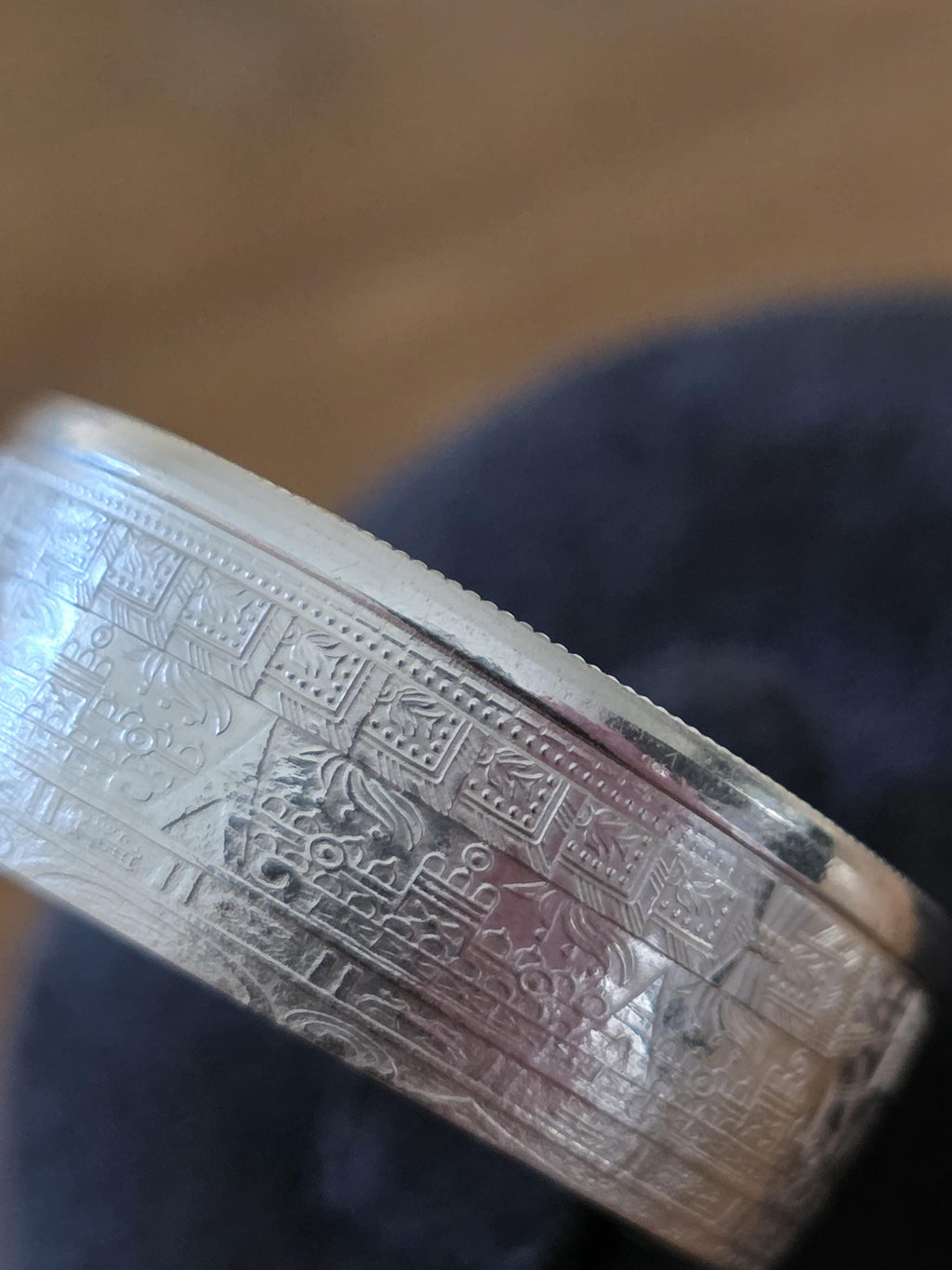 Aztec Calendar Sun Stone Ring – .999 Fine Silver Statement Band (1/2 oz.)