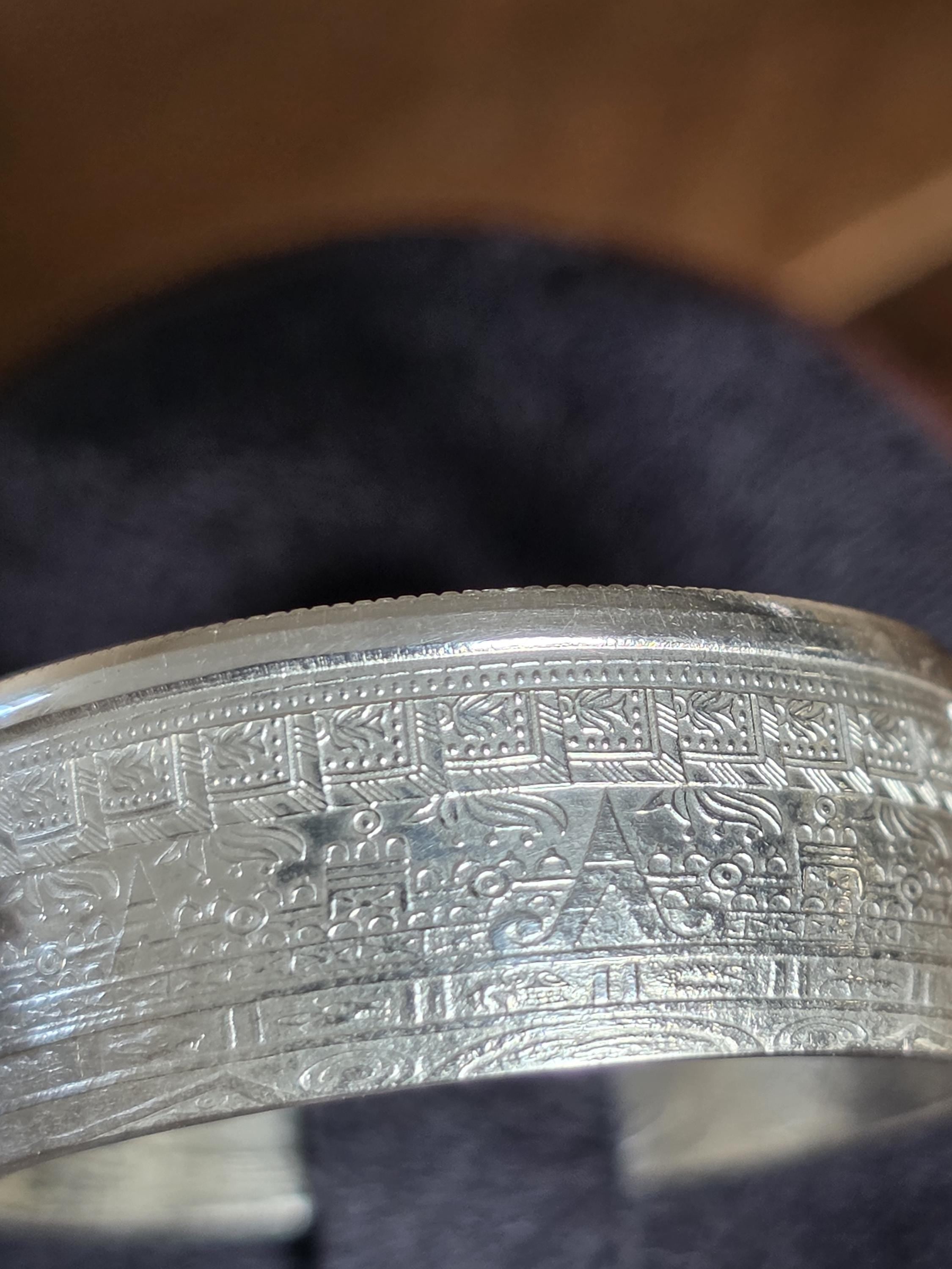 Aztec Calendar Sun Stone Ring – .999 Fine Silver Statement Band (1/2 oz.)